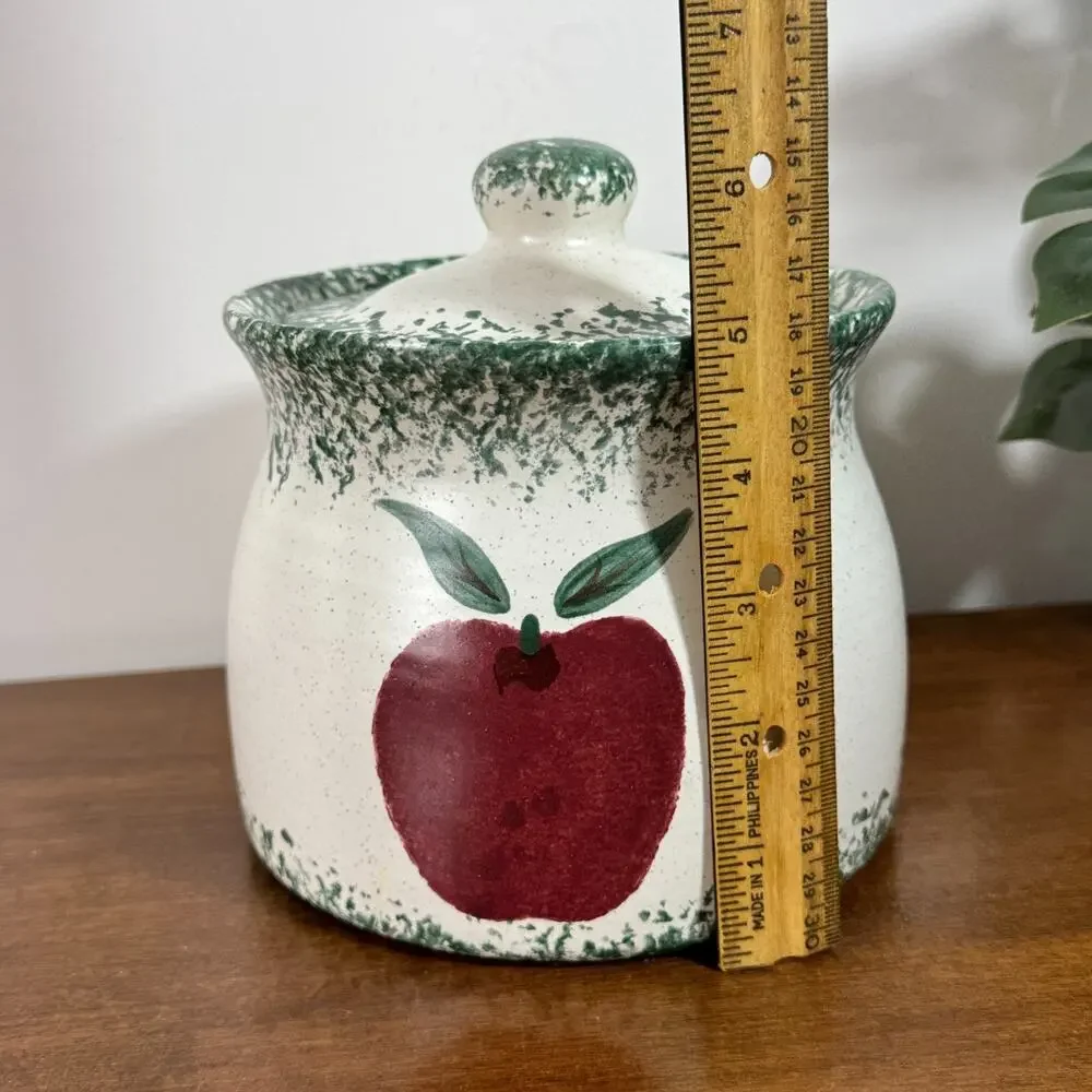 Vintage 80s Apple Cookie Jar Canister Small 6